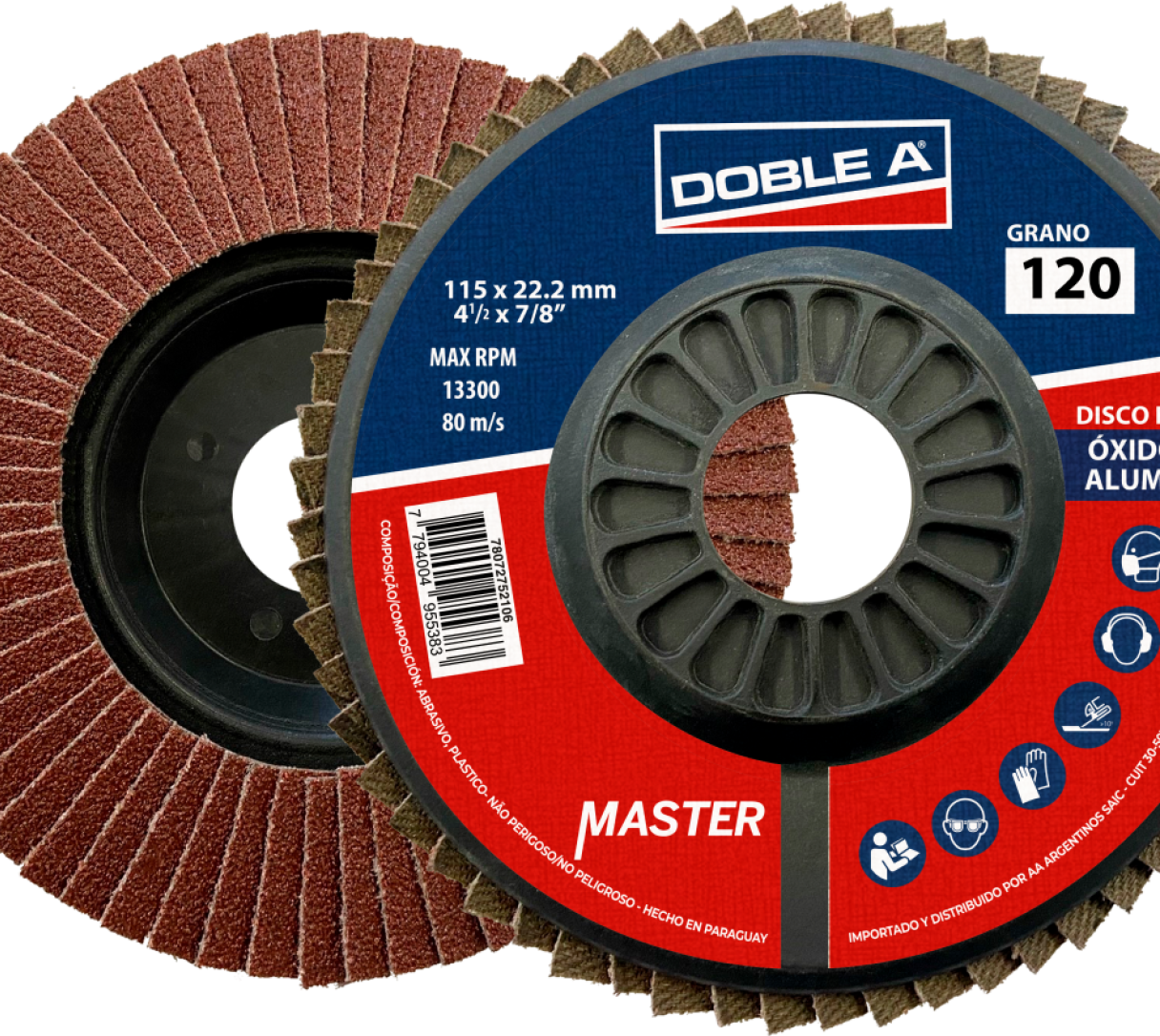 Discos Flap Oxido de Aluminio Master Doble A